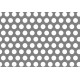 Lamiera zincata (sendzimir) dalle dimensioni di 100x200 cm spessore 1mm foro D.2 passo 3,5 a 60°
