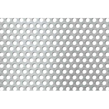 Lamiera forata in acciaio inox (aisi 304) dalle dimensioni di 40x50cm,  spessore 1,5mm, foro ø8mm