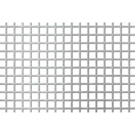 Lamiera forata in fe (acciaio comune) dalle dimensioni 100x200cm, spessore 1,5mm, foro quadro 10x10mm,  passo 12mm a 90°