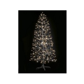 Albero argento 320 luci led Bianco Caldo 103 rami - H 120cm ø88cm