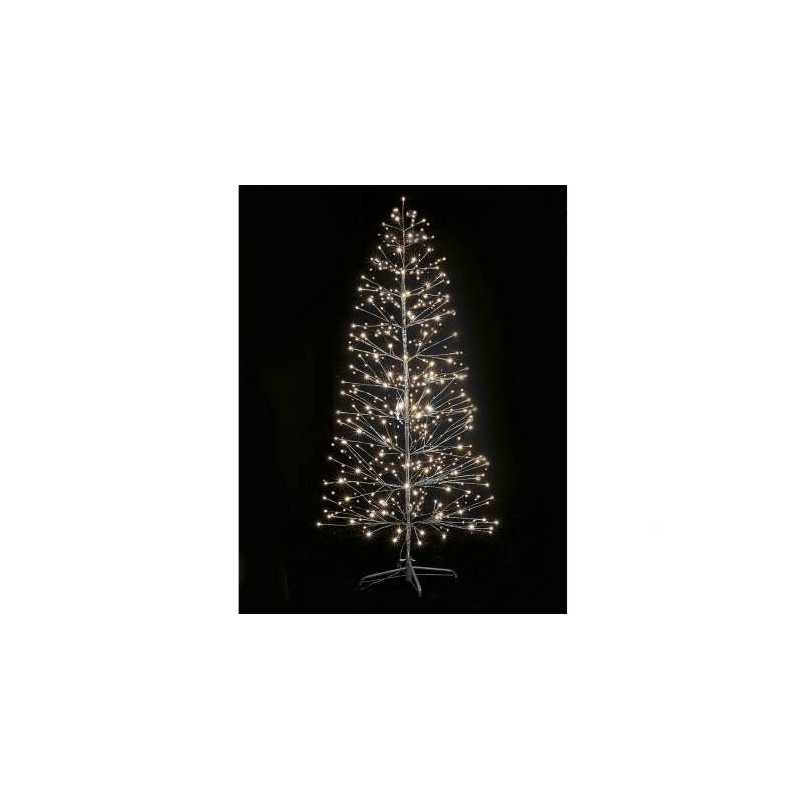 Albero argento 320 luci led Bianco Caldo 103 rami - H 120cm ø88cm