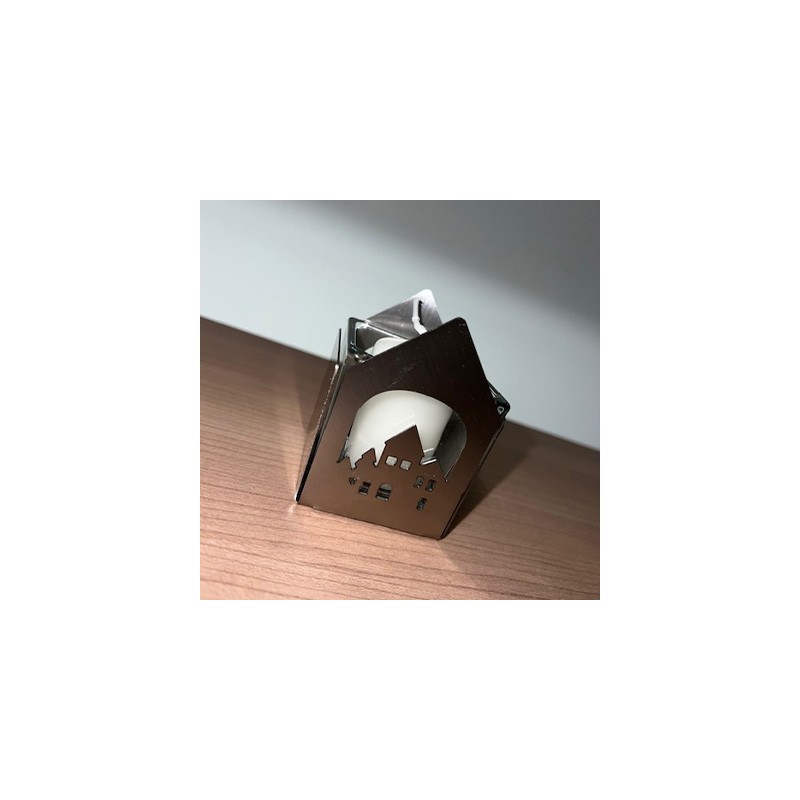 Portacandela Inox con vasetto in vetro Casette