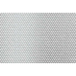 Lamiera forata in acciaio inox (aisi 304) dalle dimensioni 100x200cm, spessore 0,8mm, foro ø3mm, passo 5mm a 60°