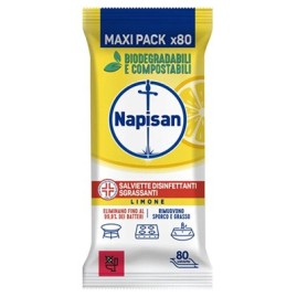 Napisan Salviettine sgrassanti e igienizzanti Limone - 80 salviette